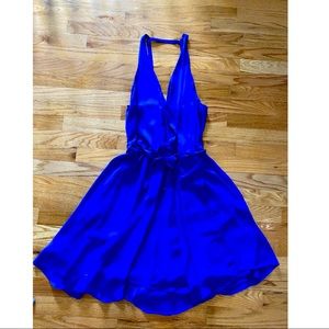 Blue faux wrap dress
